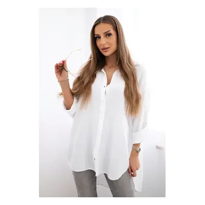 Kesi Włoski Cotton muslin shirt white