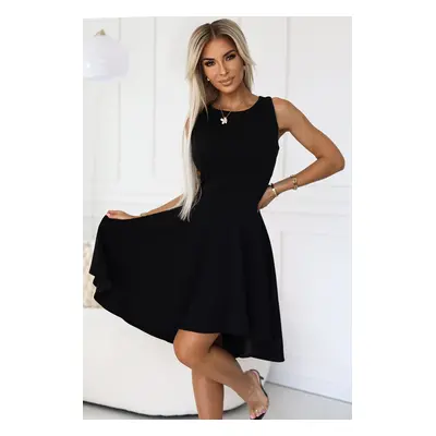 575-1 Exceptional dress with a longer back part - BLACK