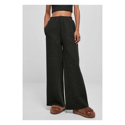 Women's quilte Wide Leg Sweat Pants black