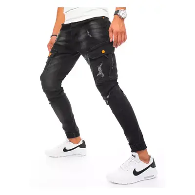 Férfi slim fit katonai jogger farmernadrág fekete színben Dstreet