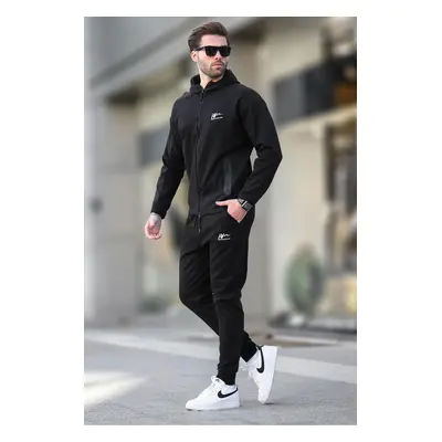 Madmext Hooded Black Men's Tracksuit