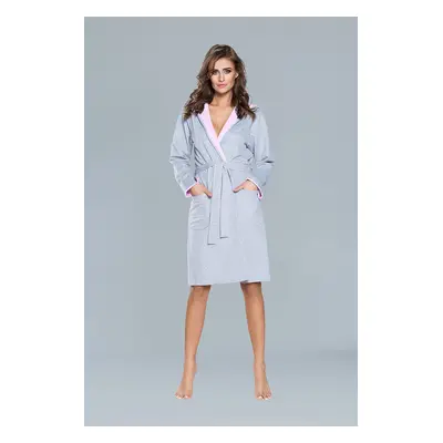 Comfortable robe with long sleeves - pink