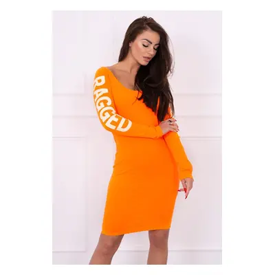 Ragged Orange Neon Dress