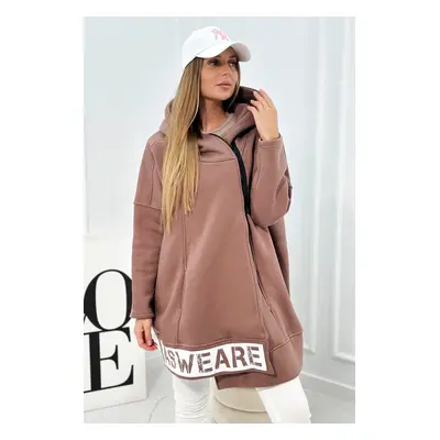 Kesi Insulated sweatshirt with a zipper mocca