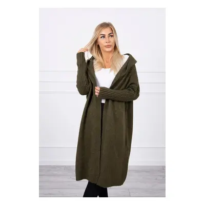 Hooded sweater in khaki color