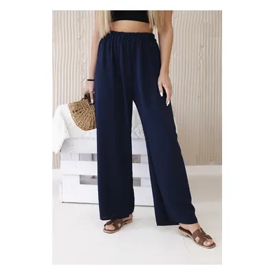 Kesi Włoski Wide-leg trousers navy blue