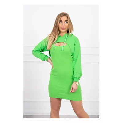 Dress with sweatshirt green neon