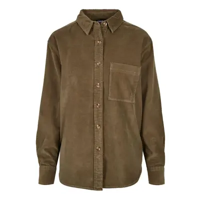 Women's corduroy oversized shirt olive