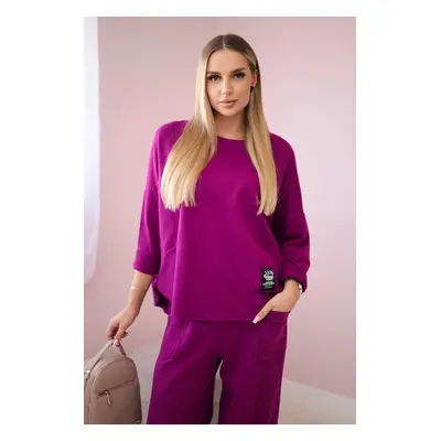 Kesi Włoski Cotton sweatshirt pants set plum