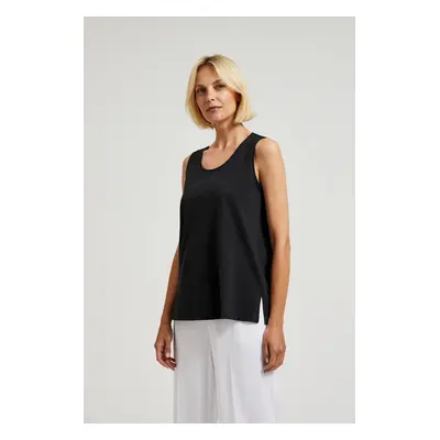 Women's tank top with slit MOODO - black