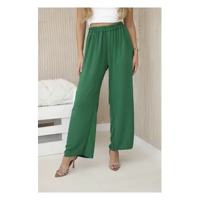 Kesi Włoski Wide-leg trousers dark green