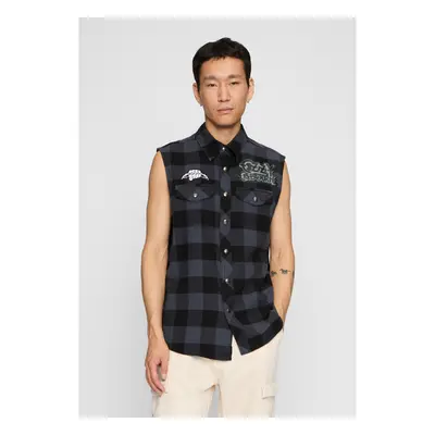 Men's sleeveless shirt Ozzy Checkshirt sleeveless black/gray