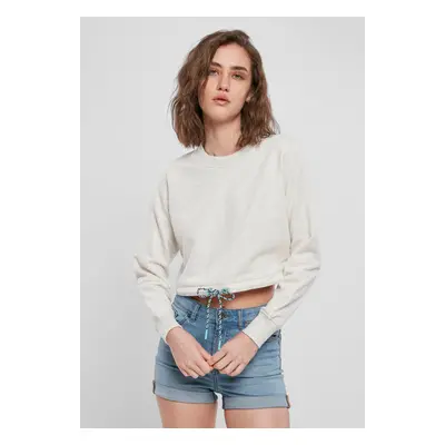 Women's Oversized Cropped Crewneck Light Grey