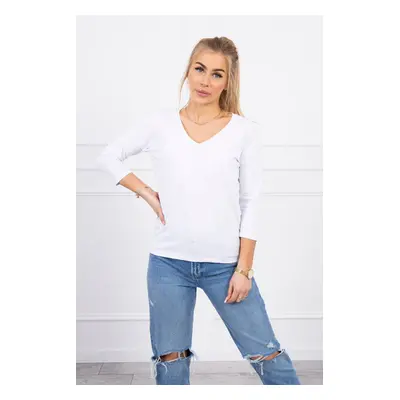 White blouse with V-neck