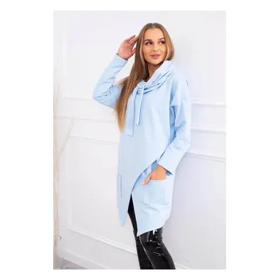 marka niezdefiniowana Tunic with envelope front Oversize azure