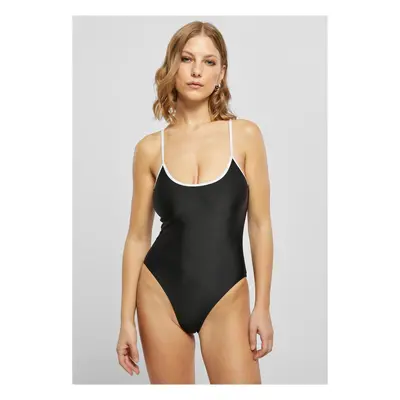 Women's recycled retro swimsuit black/white