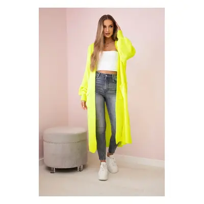 Kesi Włoski Sweater long cardigan yellow neon