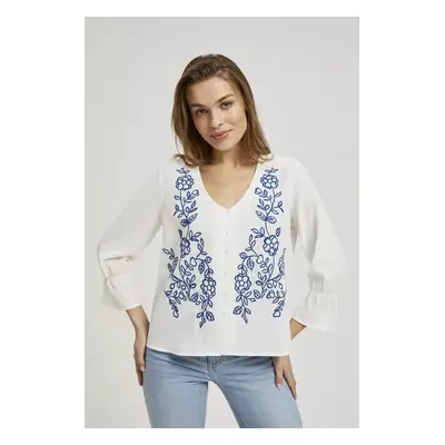 Women's shirt with MOODO pattern - white