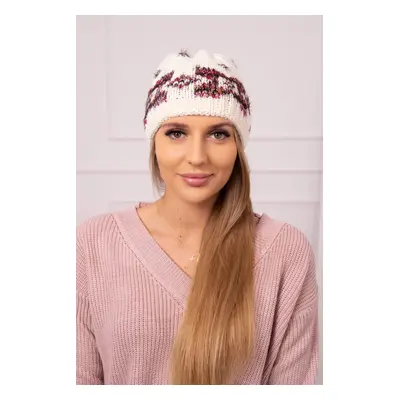 Kesi Women's cap Otylia K387 ecru+burgundy