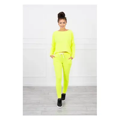 marka niezdefiniowana Set with oversized blouse yellow neon