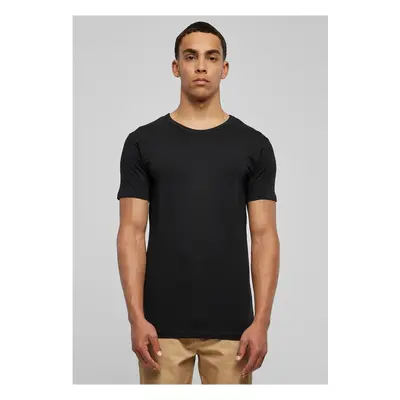 Fitted stretch T-shirt in black color