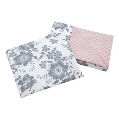 Medi Partners Quilt 55x75 + pillow 35x30 cotton + minky – Berry + pink Minky