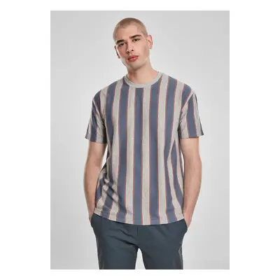 Printed Oversized Bold Striped T-Shirt vintageblue