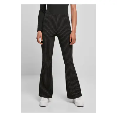 Women's Flared Pin Stripe Trousers Black/White