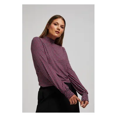 Patterned turtleneck blouse