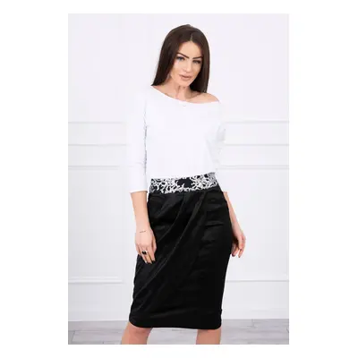 marka niezdefiniowana Skirt with sequins at the waist black