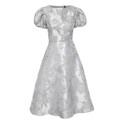 Trendyol Silver A-Line Jacquard Woven Dress