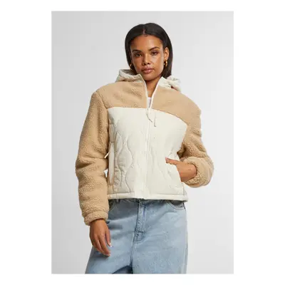 Women's jacket Sherpa Crinkle Nylon Mix beige/cream