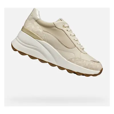 Cream women's sneakers Geox Spherica EC13 - Women's