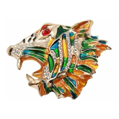 Tiger BZ-7 multicolored brooch