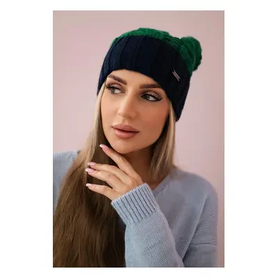 marka niezdefiniowana Cap with fleece Paris K212 green+navy blue