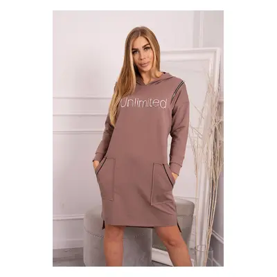 Dress with the inscription unlimited mocha