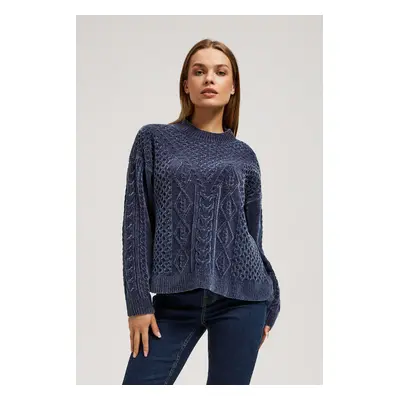 Sweater with decorative fabric