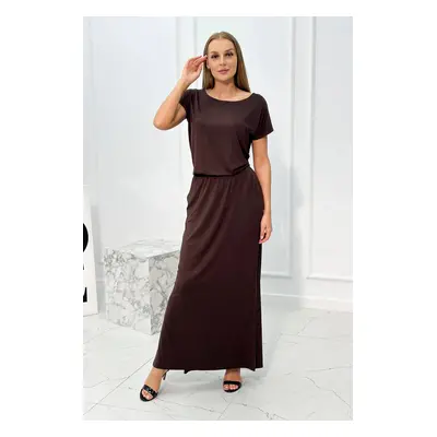 Kesi Viscose dress with pockets brown