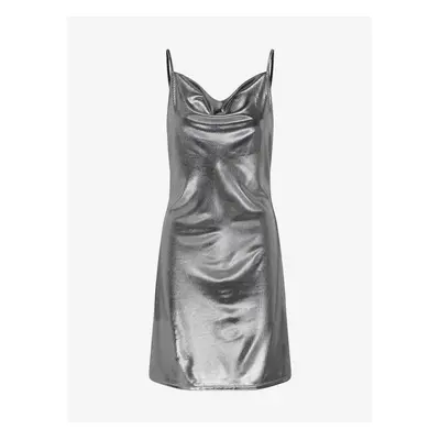 Women's metallic dress in silver color ONLY Melia - Women's