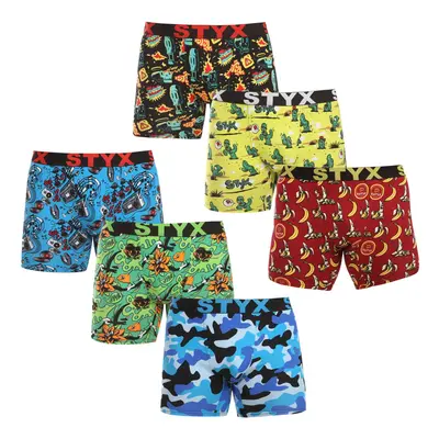 6PACK men's boxers Styx long art sports rubber multicolored