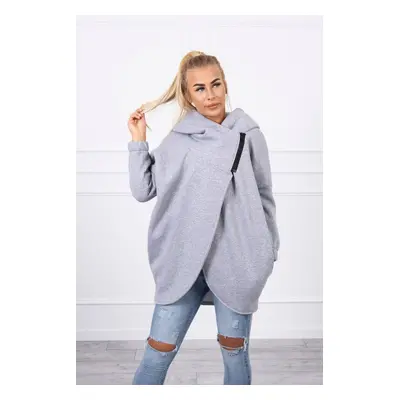 Short zip sweatshirt in grey