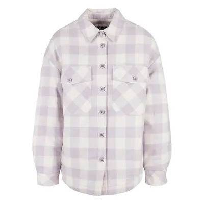 Women's flannel padded overshirt whitesand/softlilac