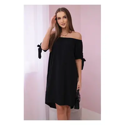 Włoski Dress tied on the sleeves black