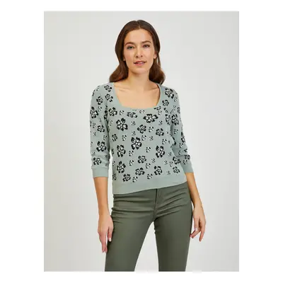 Light green women's flowered sweater ORSAY - Women