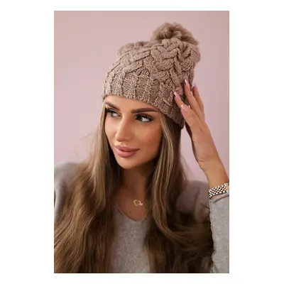 marka niezdefiniowana Cap with fleece Waleria K307 dark beige