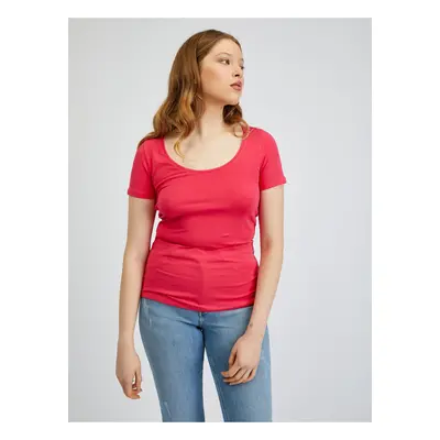 Dark pink women's basic T-shirt ORSAY - Women