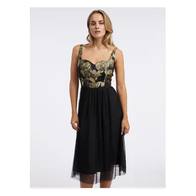 Orsay Gold-Black Women's Floral Dress - Women's