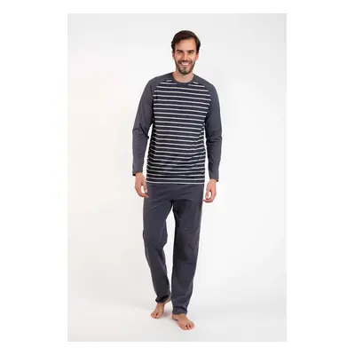 Men's pyjamas Lars long sleeves, long legs - graphite/graphite print