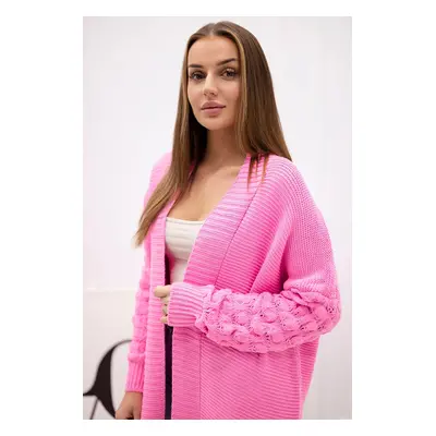 marka niezdefiniowana Sweater with bubbles on the sleeve light pink