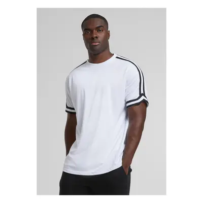 Men's T-shirt Oversized Stripes Mesh white